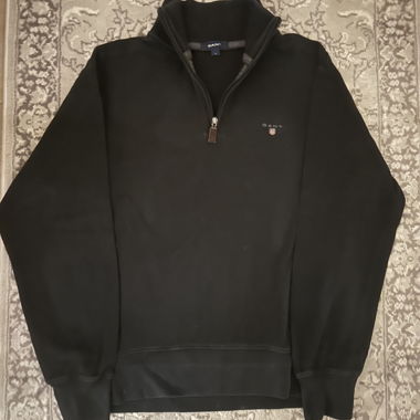 Felpa GANT nera mezza-zip L