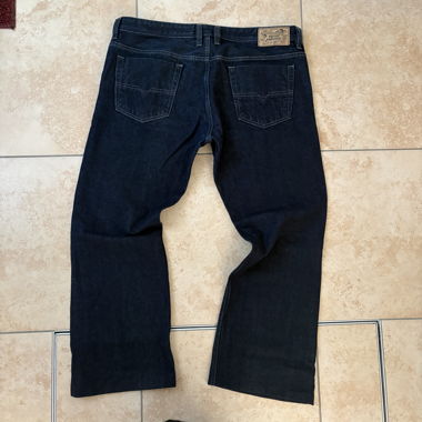Custom Diesel dark blue raw bootcut jeans w38l30