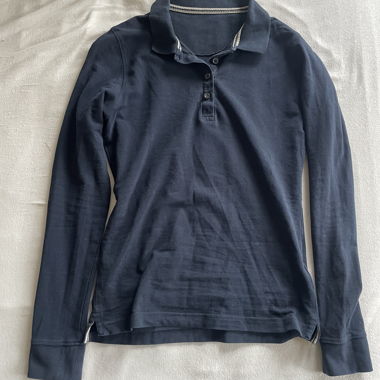 Polo a maniche lunghe blu scuro