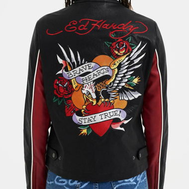 Veste Ed Hardy en similicuir