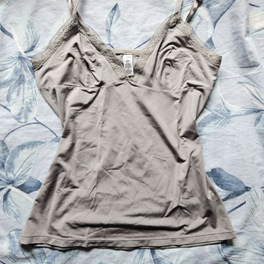 Grau Satin Pyjama-Top