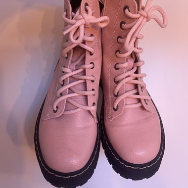 Pink combat boots size 6 (36 1/2 ) 