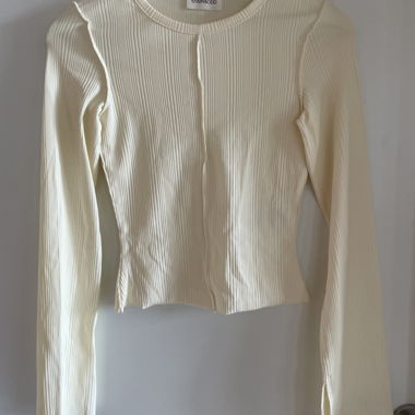 Langarmshirt in Creme