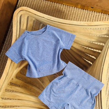Seamless Blue Sports Set