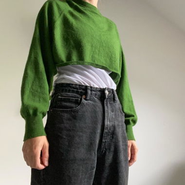 Grünes Crop Pullover top