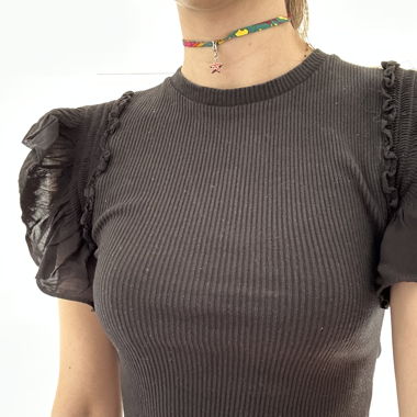 T-SHIRT MANCHES VOLANTS 