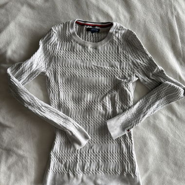 Maglione in maglia Tommy Hilfiger grigio chiaro