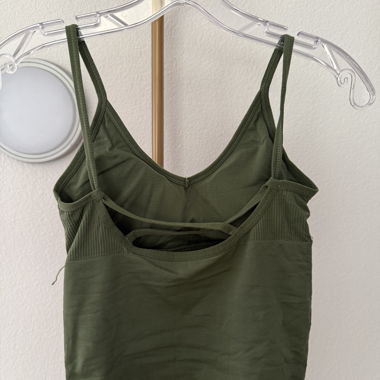 Green Cropped Top with Straps