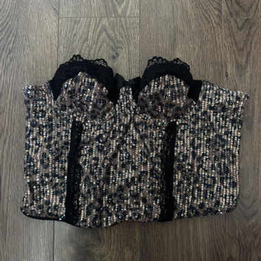 Corsetto con Stampa Ghepardo & Paillettes