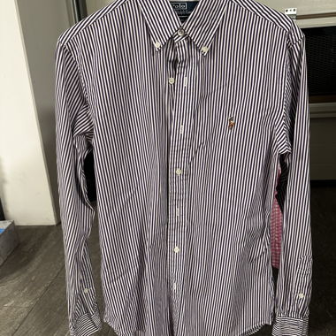 Ralph Lauren, purple stripped shirt, size S