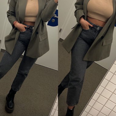 Grey mom jeans