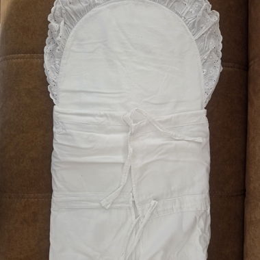 White Baby Swaddle Cloth with Lace