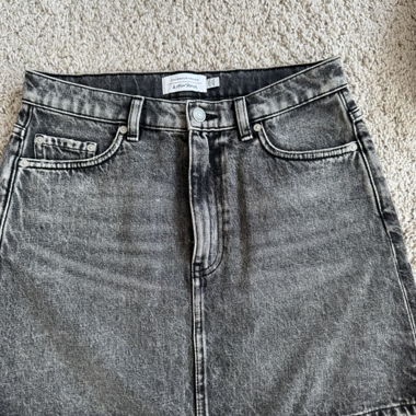 Grey Denim Mini Skirt