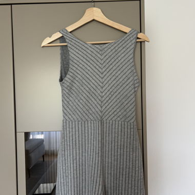 Mango Grey Striped Knit Jumpsuit
