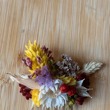 Colorful Dried Flower Hair Comb