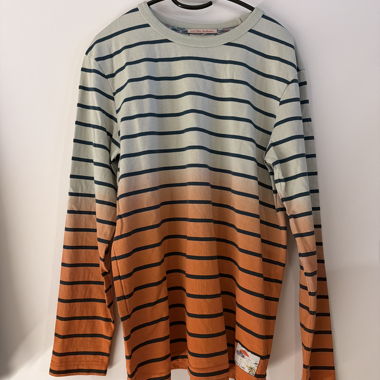 T-shirt à manches longues rayé orange