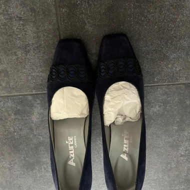 tacco in pelle scamosciata blu scuro