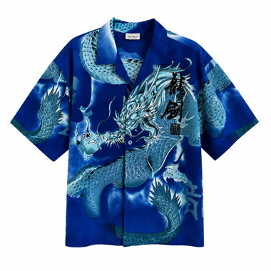Chemise Y2K à imprimé dragon et manches courtes