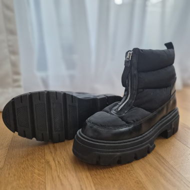 Stivali invernali chunky neri con cerniera