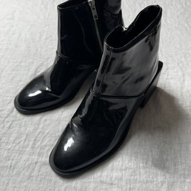 Black Patent Ankle Boots