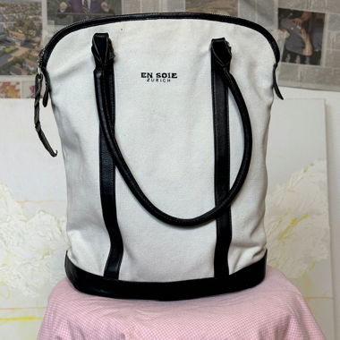 Vintage En Soie Zurich canvas tote bag