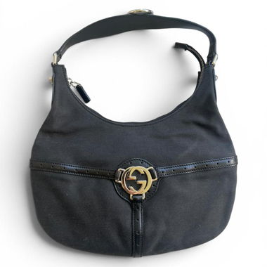 Gucci Britt GG Canvas Hobo Bag Black 