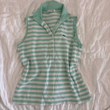 Lacoste Striped Sleeveless Polo Shirt