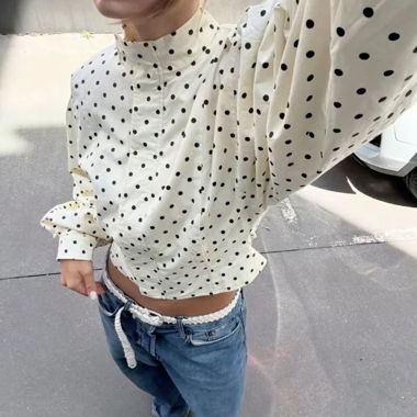 stylish polka dot blouse