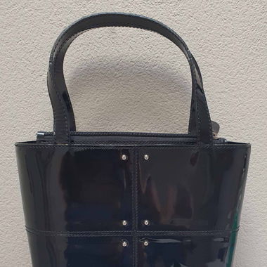 NEUE SCHWARZE VINTAGE LACKTASCHE von TODD'S