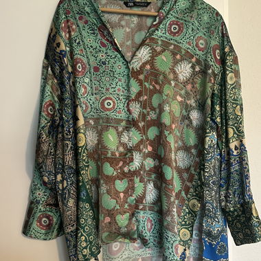 Blusa manica lunga stampata ZARA, taglia M