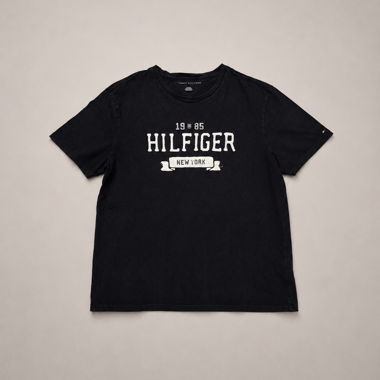 Tommy Hilfiger T-Shirt Black-XL-Streetwear Vintage