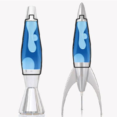 Mathmos Astrobaby Flasche Lavalampe Blau-Weiss