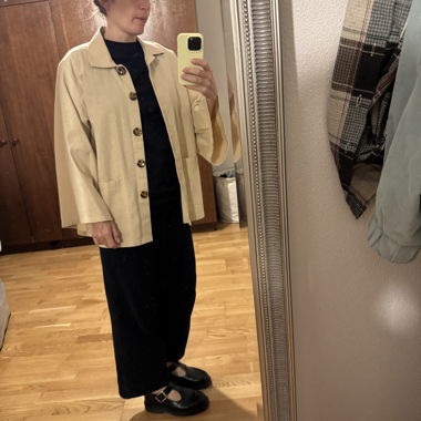 Beige Leinenjacke