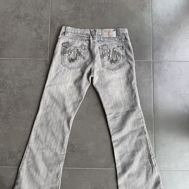 Graue low waist y2k Jeans