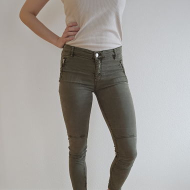 Skinny Hose, olivgrün, Grösse 36