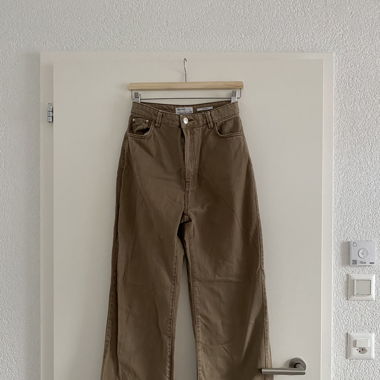High waisted brown wide leg pants
