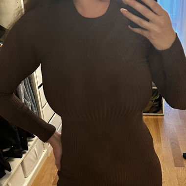 Braunes Strickkleid langaem Gr. M