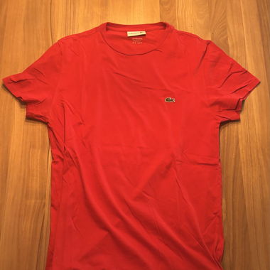 Red Lacoste T-Shirt Pima Cotton Size M