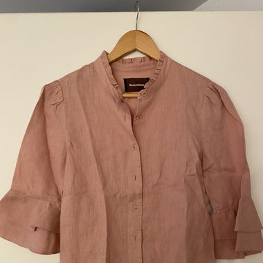 3/4-ärmlige Leinenbluse