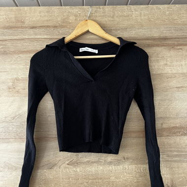 Black Bershka Rib Top