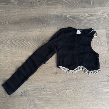 Top court Zara noir avec strass