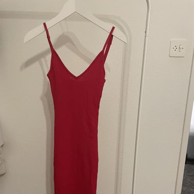 red stretchy dress