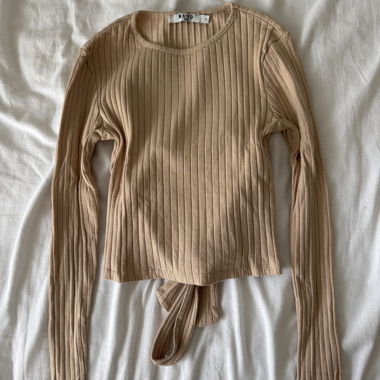 Beige Tie-Back Top