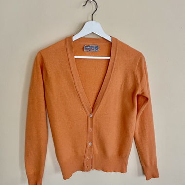 Ballantyne orange cashmere cardigan SX