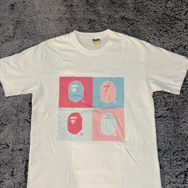 Weisses Bape Streetwear-T-Shirt