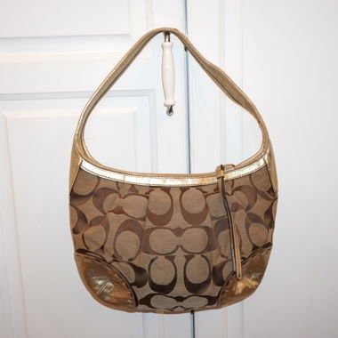 Coach gold ergo signature handbag