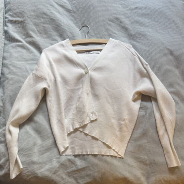 ZARA Strick-Cardigan weiss