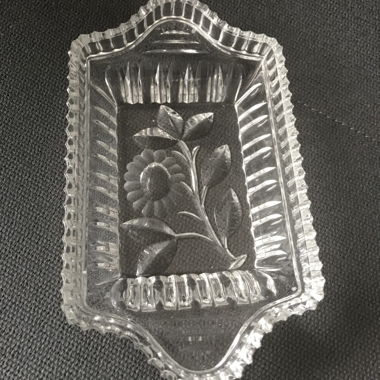 Glas-Schale mit Blumenmuster