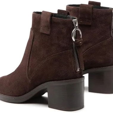 Brown suede ankle boots