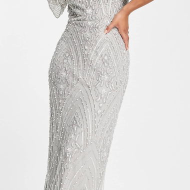 Abito da sera argento con paillettes